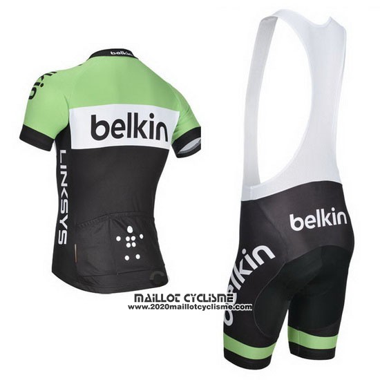 2014 Maillot Ciclismo Belkin Vert et Noir Manches Courtes et Cuissard